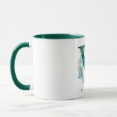 Aquamarine Farbe und Goldmonogramm Letter V Tasse (Links)