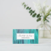 Aquamarine Farbe und weiße Visitenkarte (Stehend Vorderseite)