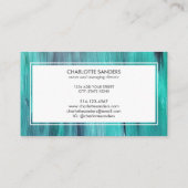 Aquamarine Farbe und weiße Visitenkarte (Rückseite)