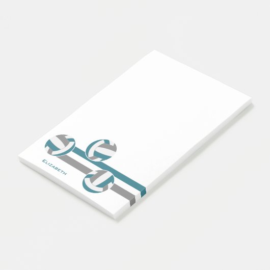 aquamarine Farben für das Volleyballteam Post-it Klebezettel (angewinkelt)