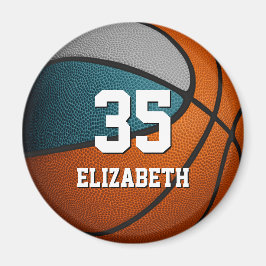 aquamarine Farben für die Basketballmannschaft Magnet