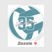 aquamarine Farben für die Volleyballmannschaft Aufkleber (Blatt)