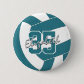 aquamarine Farben für die Volleyballmannschaft Button (Vorderseite)