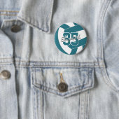 aquamarine Farben für die Volleyballmannschaft Button (Beispiel)