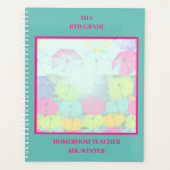 Aquamarine Farbige Umbrellas Schule Klassenzimmer Planer (Vorderseite)