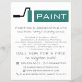 Aquamarine Farbwalze, Maler und Dekoratorwerbung Flyer (Vorne)