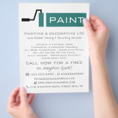 Aquamarine Farbwalze, Maler und Dekoratorwerbung Flyer (Hand)