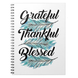 aquamarine Federn dankbar dankbar, gesegnet Piloti Notizblock