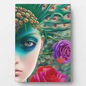 Aquamarine Federn für Frauen Fotoplatte (Vorderseite)