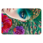 Aquamarine Federn für Frauen Magnet (Horizontal)