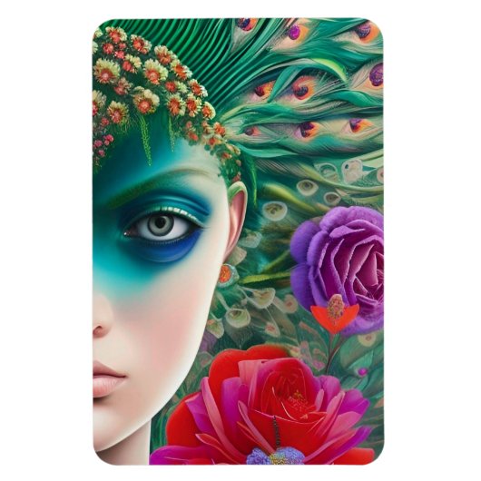 Aquamarine Federn für Frauen Magnet (Vertikal)