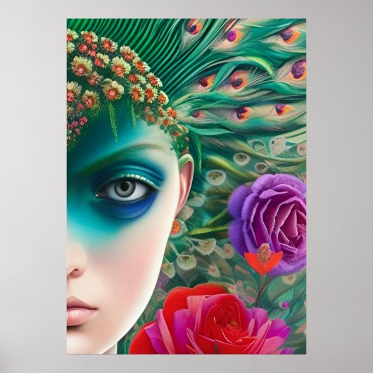 Aquamarine Federn für Frauen Poster (Vorne)