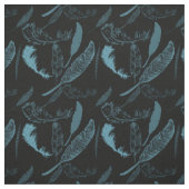 Aquamarine Federn Stoff (Muster)