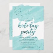 Aquamarine Feiertagsparty Einladung (Vorne/Hinten)