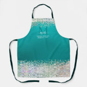 Aquamarine, feine Glasur für das Monogramm Apr Schürze (Vorderseite)