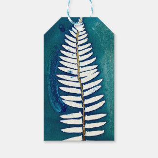 Aquamarine Fern-Cyanotype-Gift-Tags Geschenkanhänger