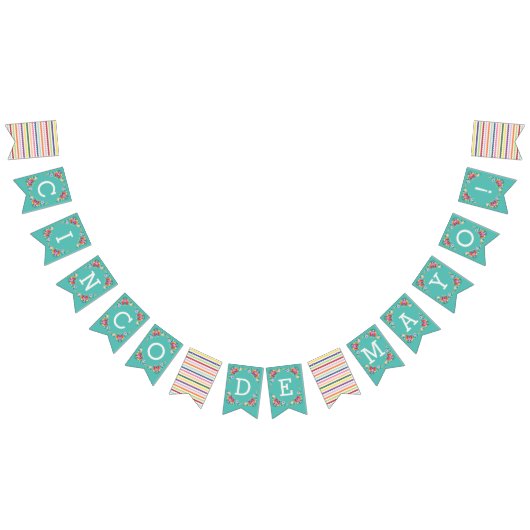 Aquamarine Fiesta Floral Cinco de Mayo Banner (Alle)