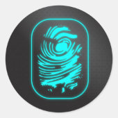 Aquamarine Fingerabdruck Runder Aufkleber (Vorderseite)