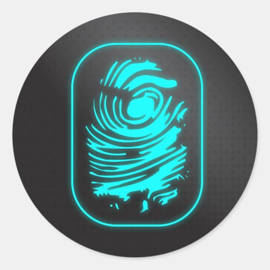 Aquamarine Fingerabdruck Runder Aufkleber (Vorderseite)