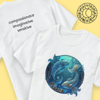 Aquamarine Fische und schwarze Wasserfarbe Zodiac 