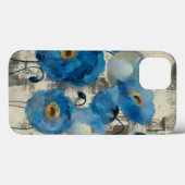 Aquamarine Floral Case-Mate iPhone Hülle (Rückseite (Horizontal))