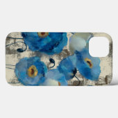 Aquamarine Floral Case-Mate iPhone Hülle (Rückseite (Horizontal))