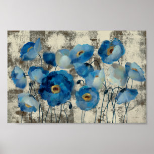 Aquamarine Floral Poster