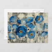 Aquamarine Floral Postkarte (Vorne/Hinten)