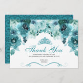 Aquamarine Floral Quinceanera Danke (Vorne/Hinten)