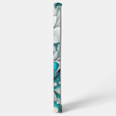 Aquamarine florale Fluffy White Feathers Samsung Galaxy Hülle (Linke Seite)