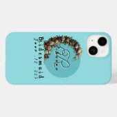 Aquamarine florale Monogramm Totbeutel | Brautpart Case-Mate iPhone Hülle (Rückseite (Horizontal))
