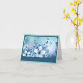 Aquamarine florale Note Card Karte (Gelbe Blume)