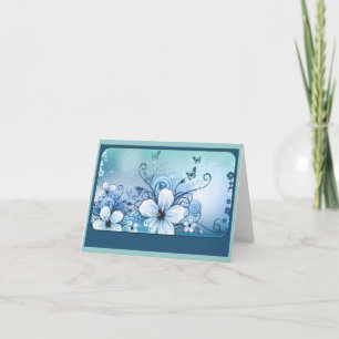 Aquamarine florale Note Card Karte