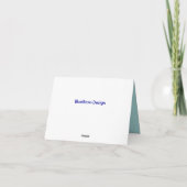 Aquamarine florale Note Card Karte (Rückseite)