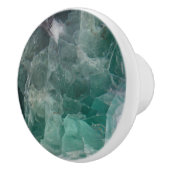Aquamarine Fluoritheilkristalle Keramikknauf (Rechts)