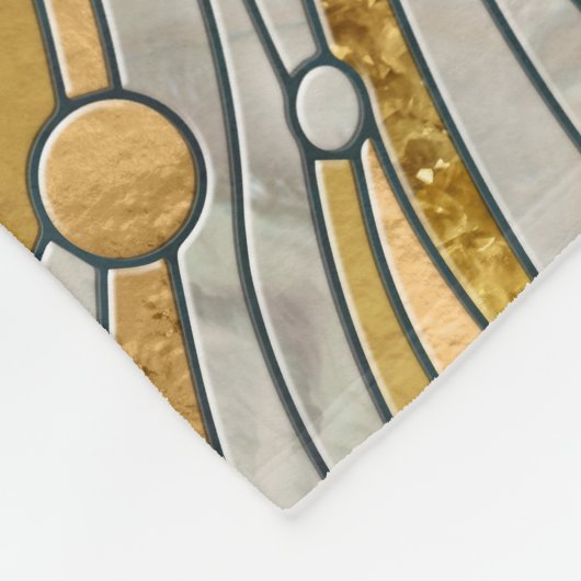 Aquamarine Fluss Abstrakt Mosaik Kunst, Dichtung u Fleecedecke (Ecke)