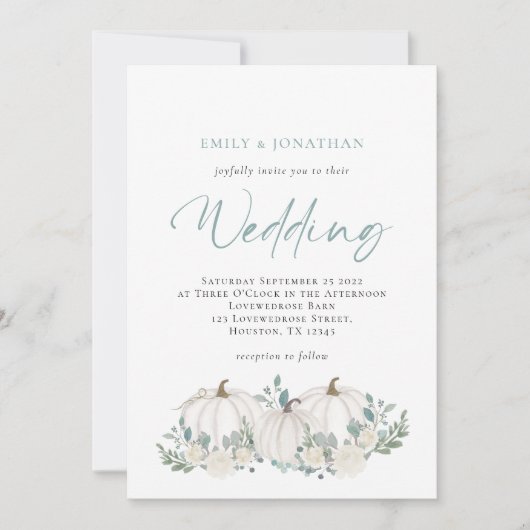 Aquamarine Foliage Einladung (Vorderseite)