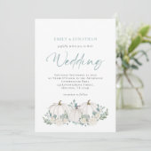 Aquamarine Foliage Einladung (Stehend Vorderseite)