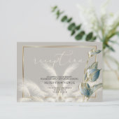 Aquamarine Foliage Gold Elfenbeinpampas Grass Empf Einladung (Stehend Vorderseite)
