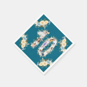 Aquamarine FotoCollage 10. Geburtstag Gelbe Blume Serviette (Ecke)