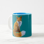 Aquamarine Fox-Tasse Zweifarbige Tasse (Vorderseite Links)