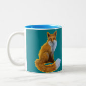 Aquamarine Fox-Tasse Zweifarbige Tasse (Links)