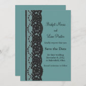 Aquamarine französische Führung Save the Date (Vorne/Hinten)