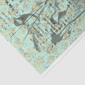 Aquamarine französische Vögel 18lb-Decoupage Seidenpapier (Ausschnitt)