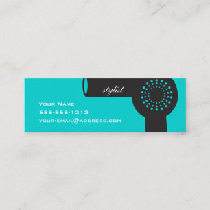 Aquamarine Friseurstylist Skinny Biz Card Mini Visitenkarte