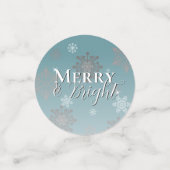 Aquamarine fröhliche und helle Schneeflocken Weihn Konfetti (Klein Vorderseite)