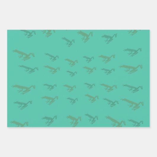 aquamarine Frösche Geschenkpapier Set (Vorderseite)