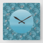 Aquamarine Funkelsäulenhalle Quadratische Wanduhr (Vorderseite)