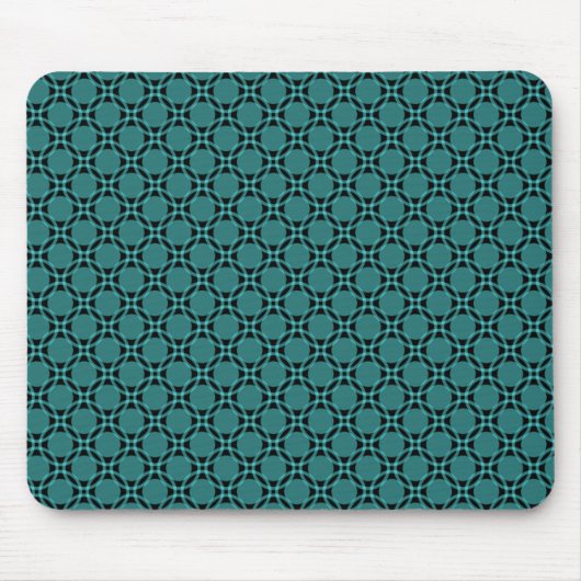 Aquamarine Funky Circles Mousepad (Vorne)