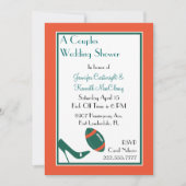 Aquamarine Fußballpaare Polterabend Einladung (Vorderseite)